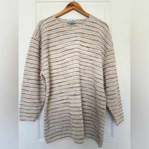 Vintage Capistrano Striped Knit Sweater 80s 90s Neutral Oversized Cozy